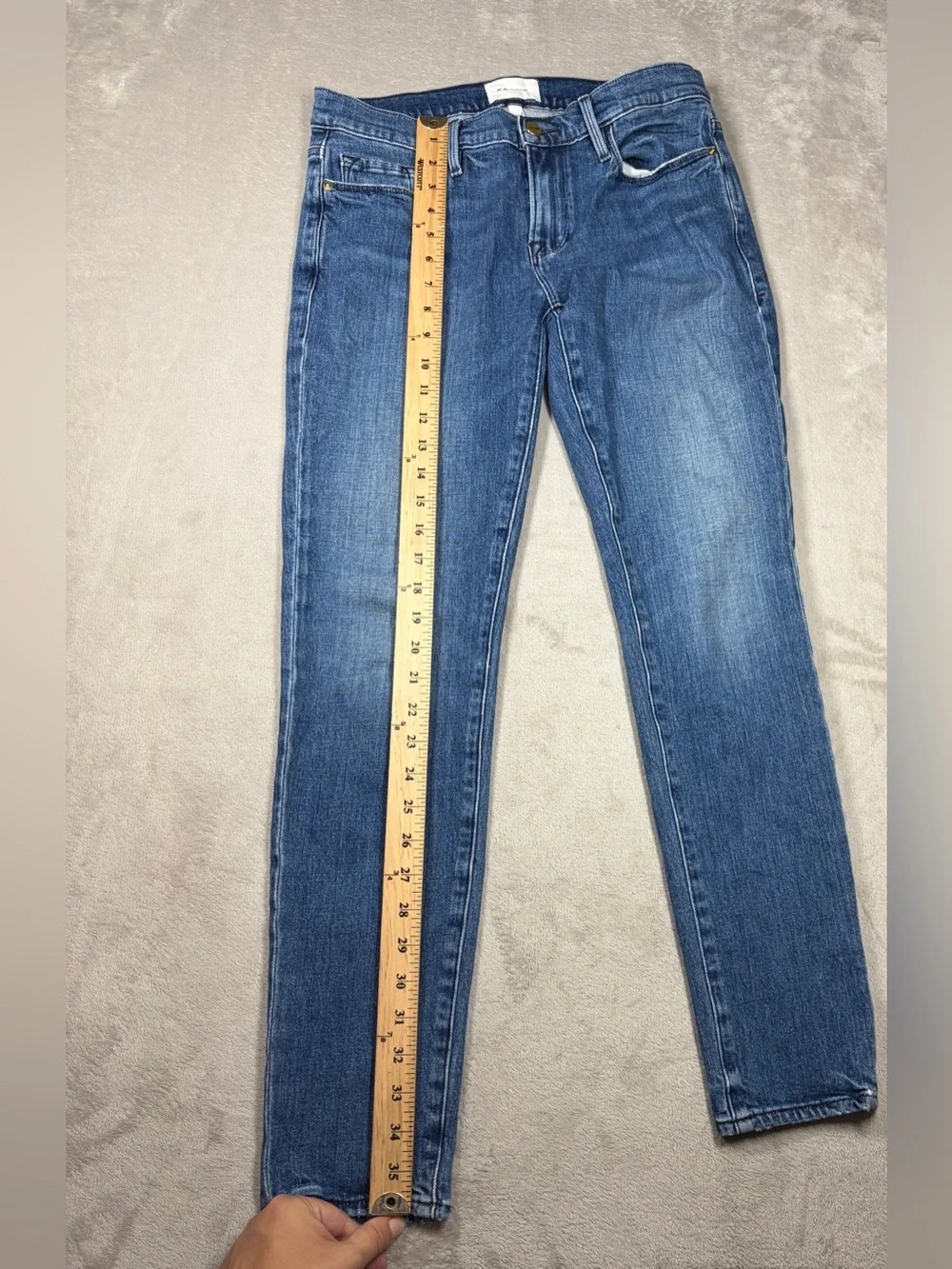 FRAME Le Garçon Rodeo Blue Cropped Denim Blue Jeans Size 25